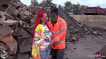 Redhead Teen Seduced By Peculiar Laborer In Outdoor Bareback Encounter