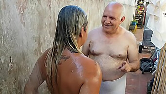 Grandpa Gives A Young Girl A Bath After Meeting Her At The Beach In Amateur Porn