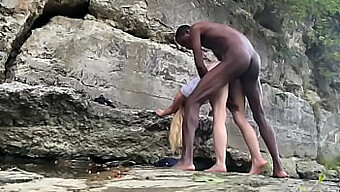 Interracial Lovers Get Down And Dirty On A Hiking Trail