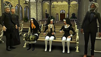 Young Catholic Nuns Seduced By Older Priests In 3d Animated Porn