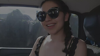 Latina Teen Gets Naughty In A Car