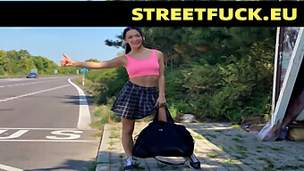 Horny Housewife Gives A Blowjob And Gets Fucked By A Hitchhiking Girl