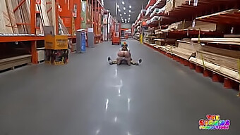 A Latina Woman Gives Oral Pleasure To A Clown In A Hardware Store