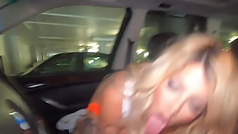 A Latina Waitress With Tattoos Gives A Blowjob In A Car To Earn A Big Tip