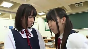 Sensual Japanese Schoolgirls Engage In A Lesbian Fight Scene