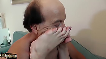 A Mature Man Satisfies His Desires With A Young Brunette'S Oral Skills And Pussy